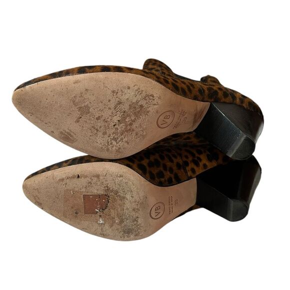 Veronica Beard Landon Leopard Print Calf Hair Ankle Boots Size 8.5 US 39 EU - Picture 8 of 14